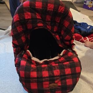 JJ Cole Red and Black Plaid Car Seat Cover